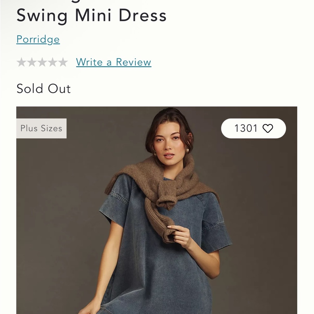 Anthropologie Blue Denim Dress - Picture 3 of 5